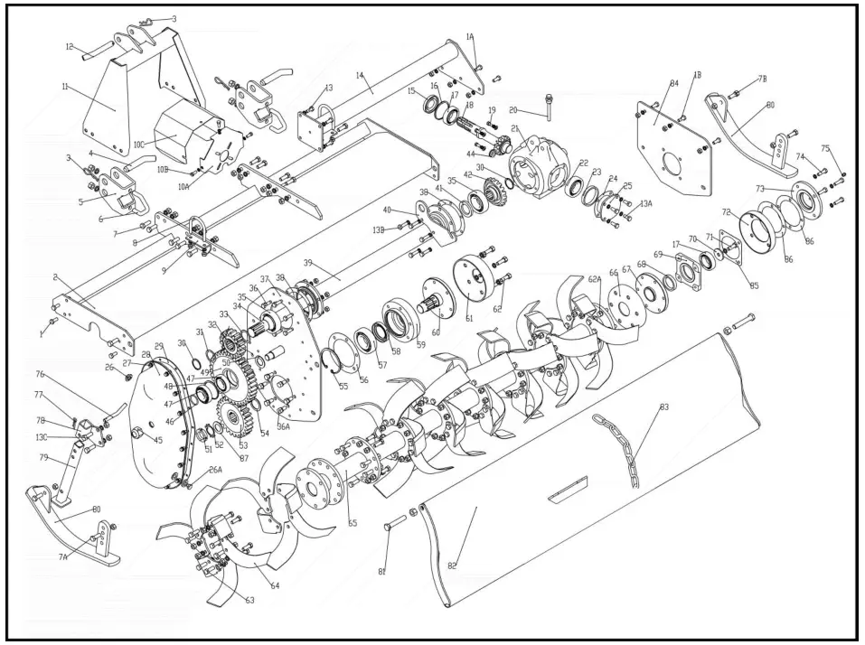 AGT INDUSTRIAL AGT-TAS74 3 Point Linkage Tractor Rototiller - ROTOTILLER ASSEMBLES