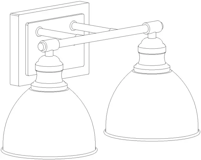 ZEVNI Z-28UBJMFY-51W2 Modern 2-Light Black Bathroom Vanity Light - IMAGE FOR FINISHED PRODUCT