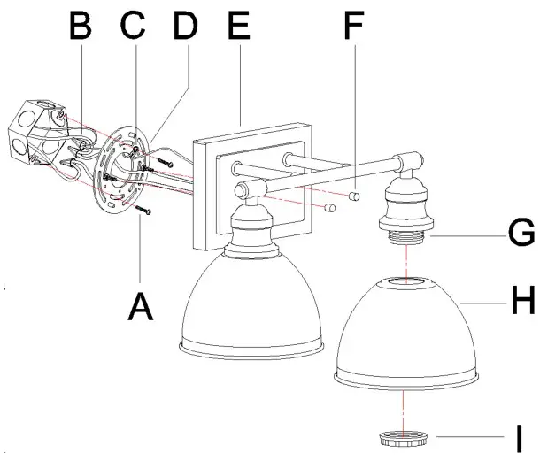 ZEVNI Z-28UBJMFY-51W2 Modern 2-Light Black Bathroom Vanity Light - Parts & Accessories
