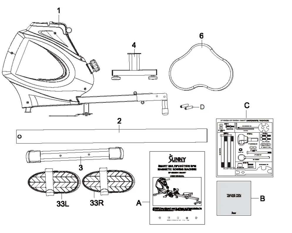SUNNY HEALTH FITNESS SF-RW5941 Smart Multifunction Spm Magnetic Rowing Machine-fig-2