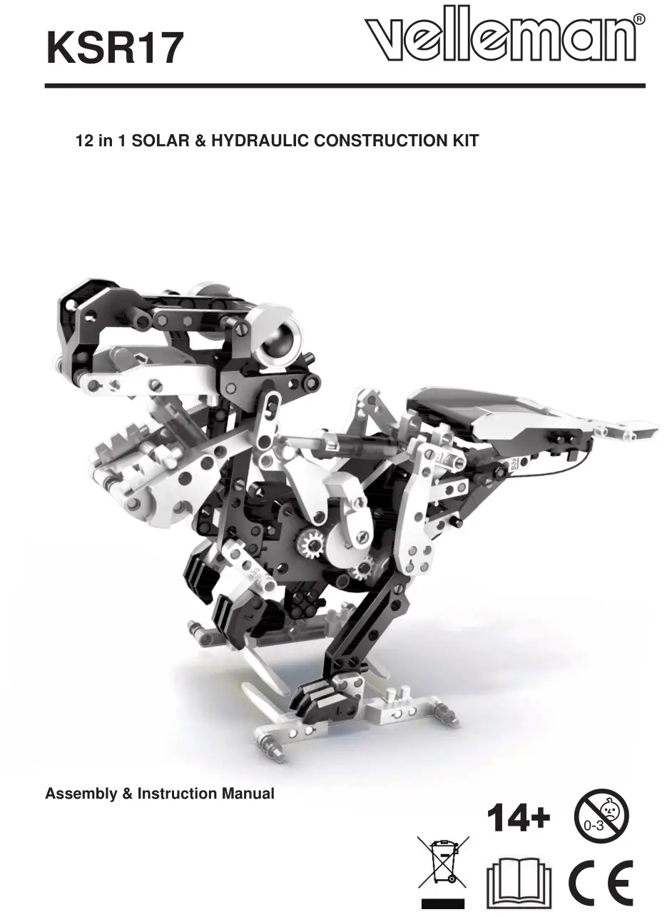 velleman KSR17 12-in-1 Solar Hydraulic Construction Kit Instruction Manual