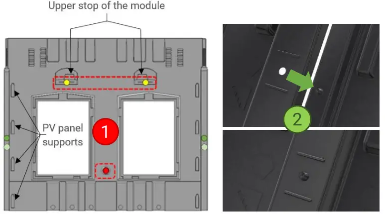 GSE In Roof Solar System - Roof frames grid 1