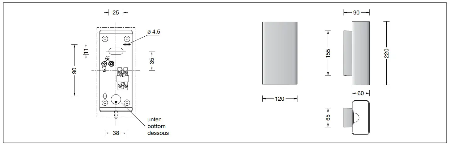 BEGA 50350.2 Wall Luminaire bottom