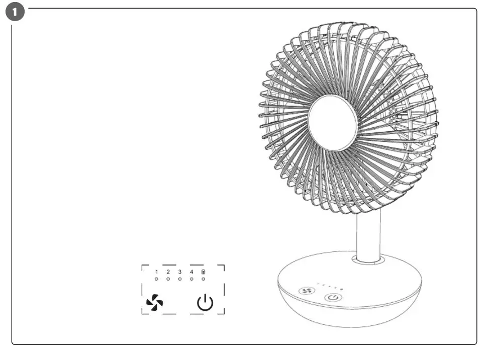 anslut 022491 Battery Powered Table Fan - Figure 1