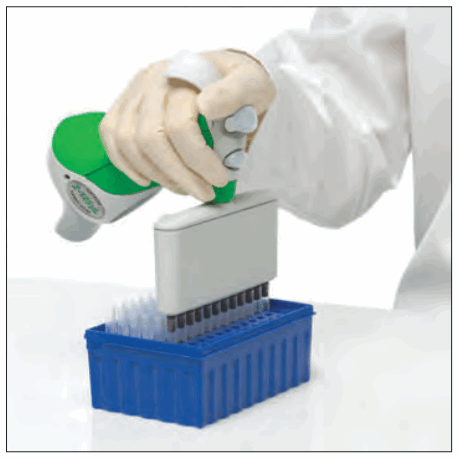 VistaLab 1060-0850L Ovation Pipettes Electronic Multichannel - Acquiring Tips