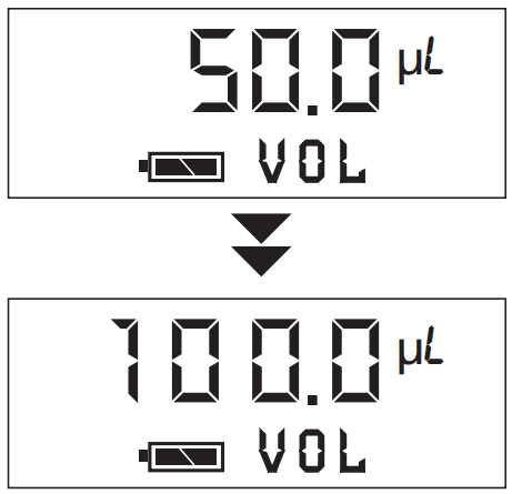VistaLab 1060-0850L Ovation Pipettes Electronic Multichannel - desired setting