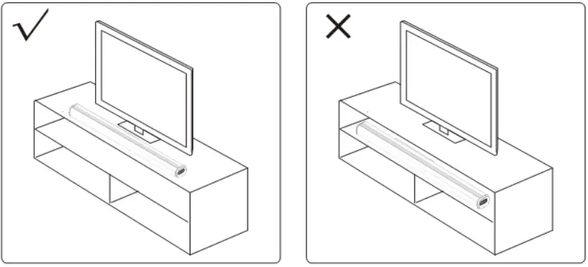 LARKSOUNd SA102S 2.1 CH 3D Soundbar with Build In Subwoofer - Posioning