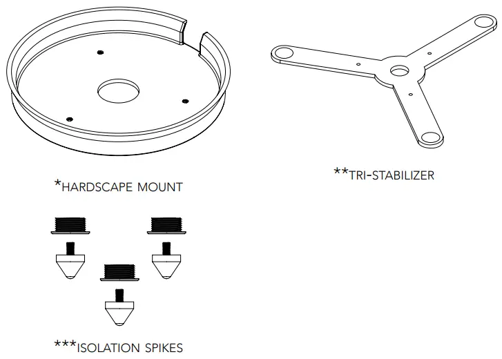 COASTAL SOURCE EB102W710BN 10.0 2 Way Ellipse Bollard Speaker - OPTIONAL ACCESSORIES