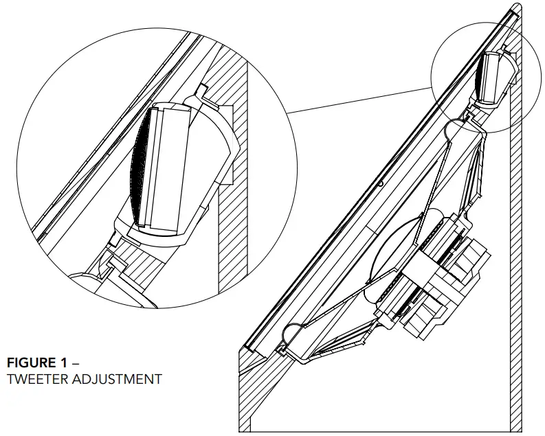 COASTAL SOURCE EB102W710BN 10.0 2 Way Ellipse Bollard Speaker - Tweeter Adjustment