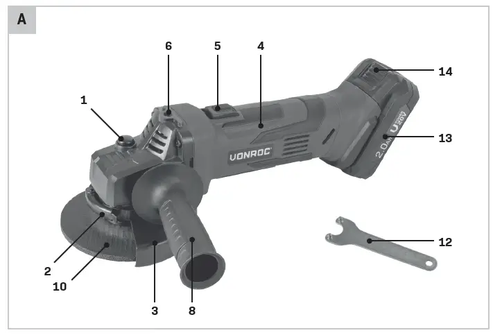 VONROC-AG501DC-VPower-20V-Angle-Grinder-1