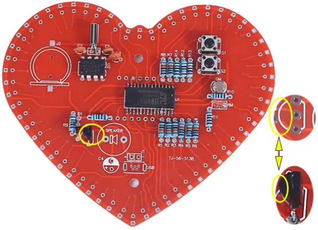 MiOYOOW TJ 56 513B Heart Shaped 4Bit Digital Clock DIY Kit - fig 15