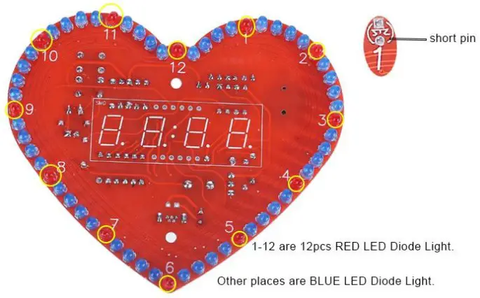 MiOYOOW TJ 56 513B Heart Shaped 4Bit Digital Clock DIY Kit - fig 20