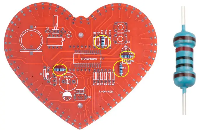 MiOYOOW TJ 56 513B Heart Shaped 4Bit Digital Clock DIY Kit - fig