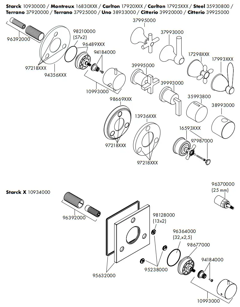 hansgrohe 10930000 AXOR Starck Shut-Off and Diverter Valves - fig 5