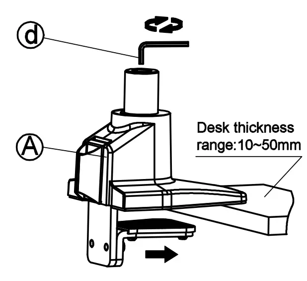 Installation-Desk clamp