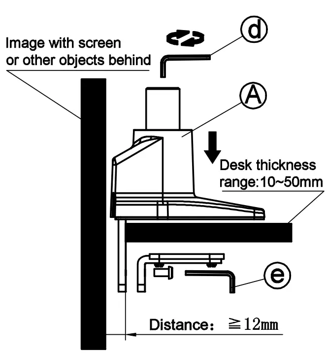 Installation-Desk clamp