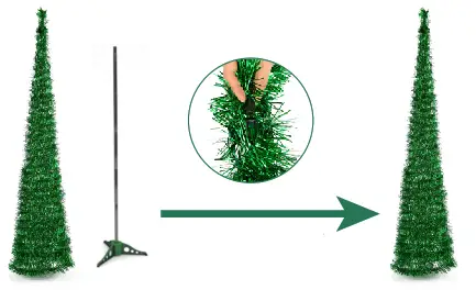 LAMP LUST 14cm Collapsible Pop Up Christmas Tree - ASSEMBLY1