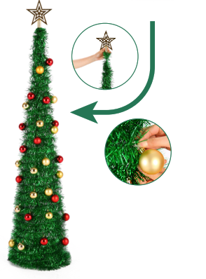 LAMP LUST 14cm Collapsible Pop Up Christmas Tree - ASSEMBLY2