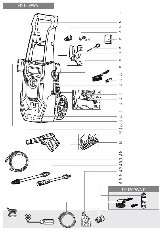 RYOBI-RY130PWA-Electric-High-Pressure-Cleaner-FIG-1