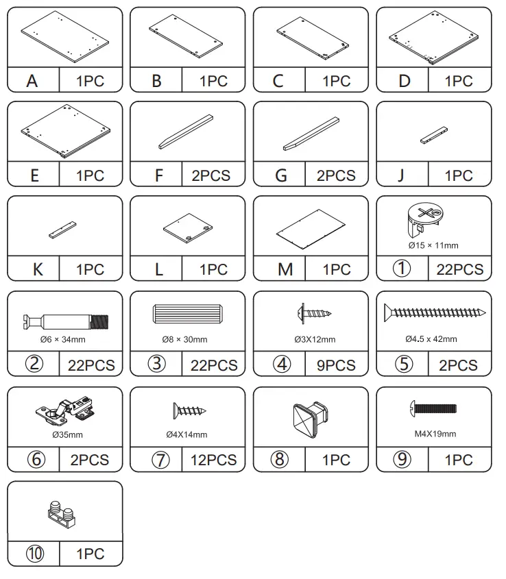 JAXPETY HG61F1070 Wooden Narrow Nightstand End Table - Fig 2