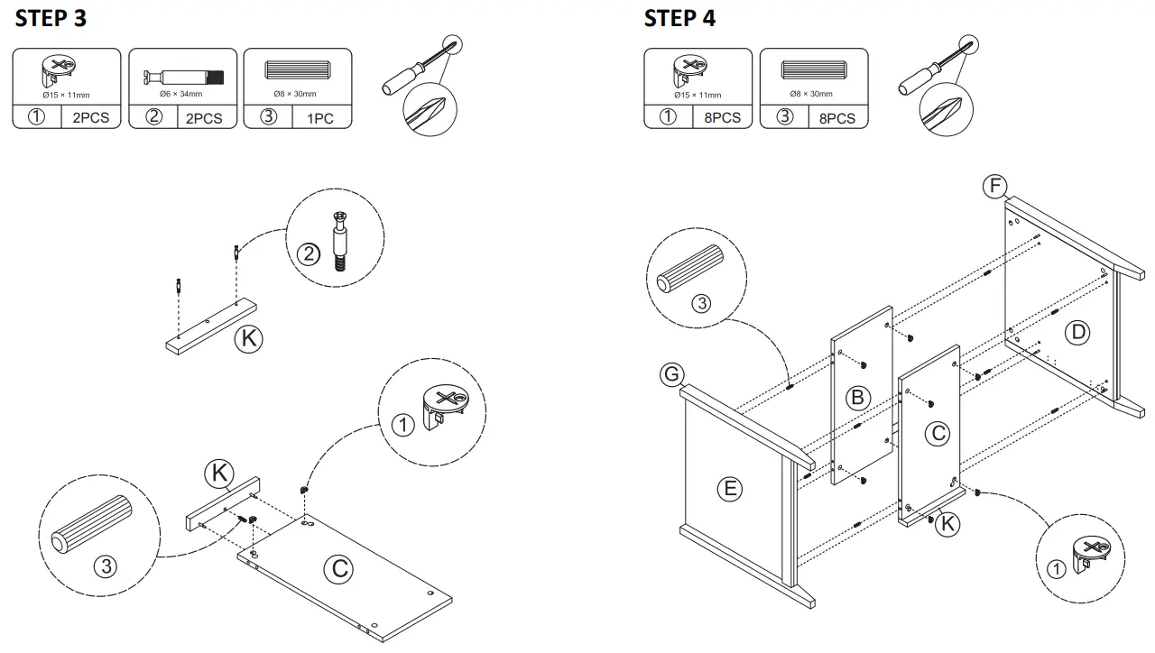 JAXPETY HG61F1070 Wooden Narrow Nightstand End Table - Fig 4