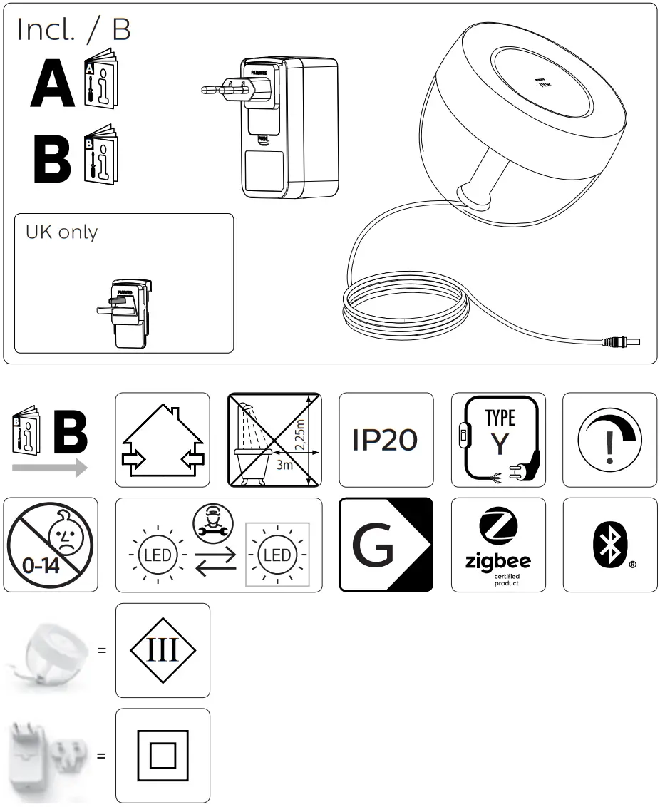PHILIPS hue Iris Ambiance Bluetooth Table Lamp - Incl