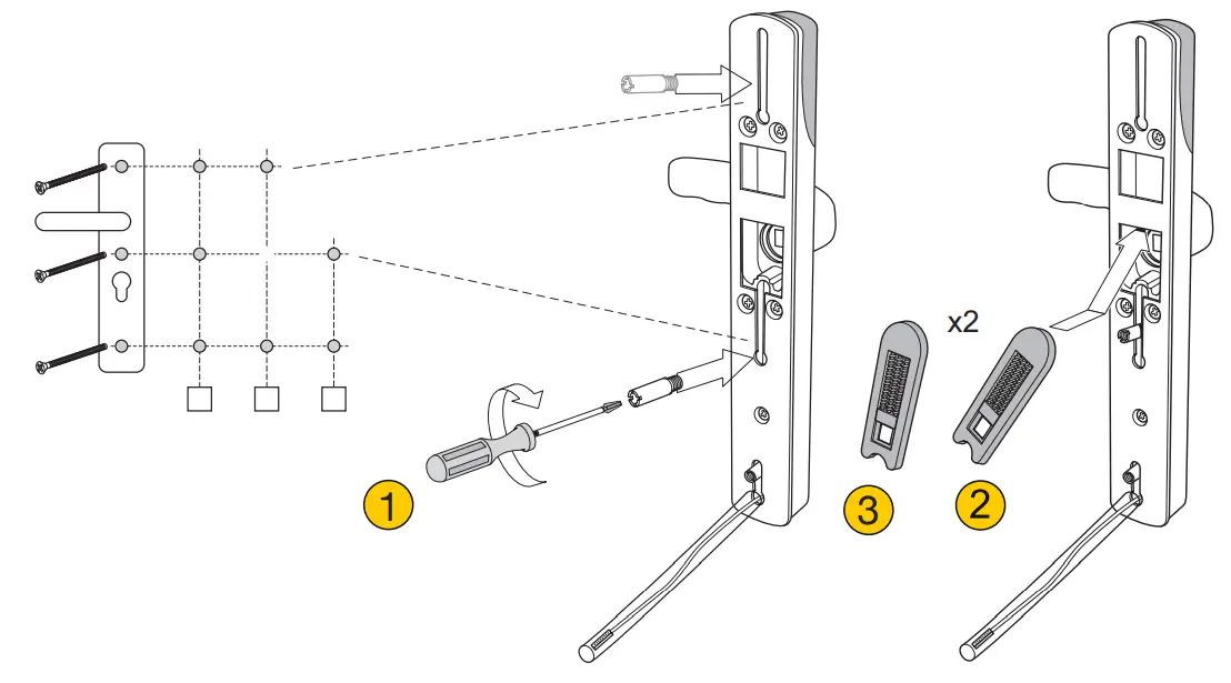 Yale Conexis L2 Smart Lock - screw positions