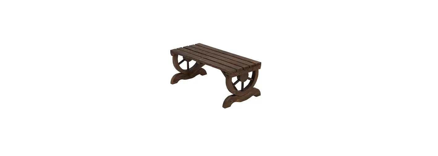 Outsunny 84b-410 Wood Wheel Outdoor Garden Bench For 2 People Instruction Manual