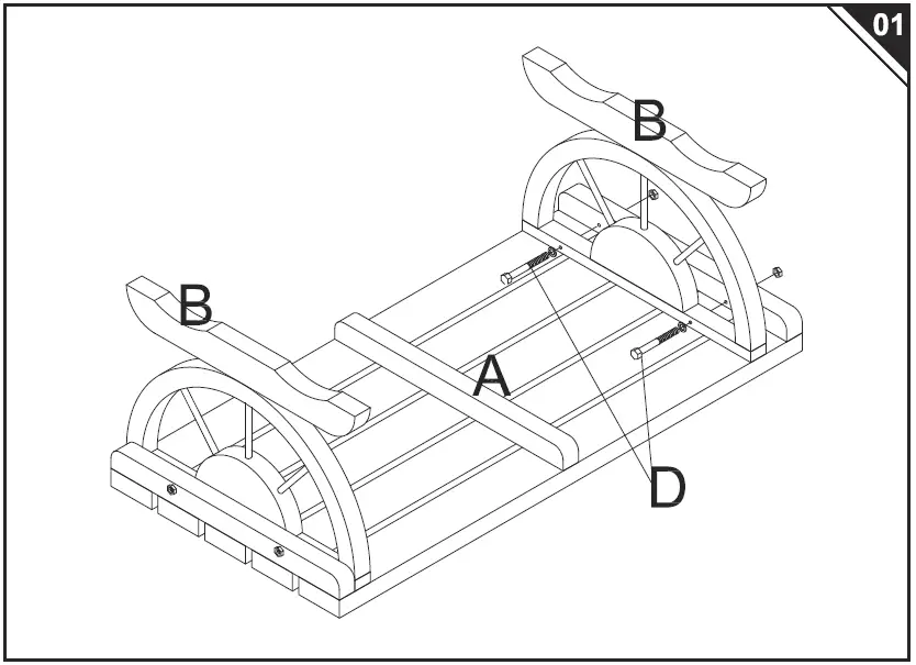 Outsunny-84B-410-Wood-Wheel-Outdoor-Garden-Bench-for-2-People-FIG-3