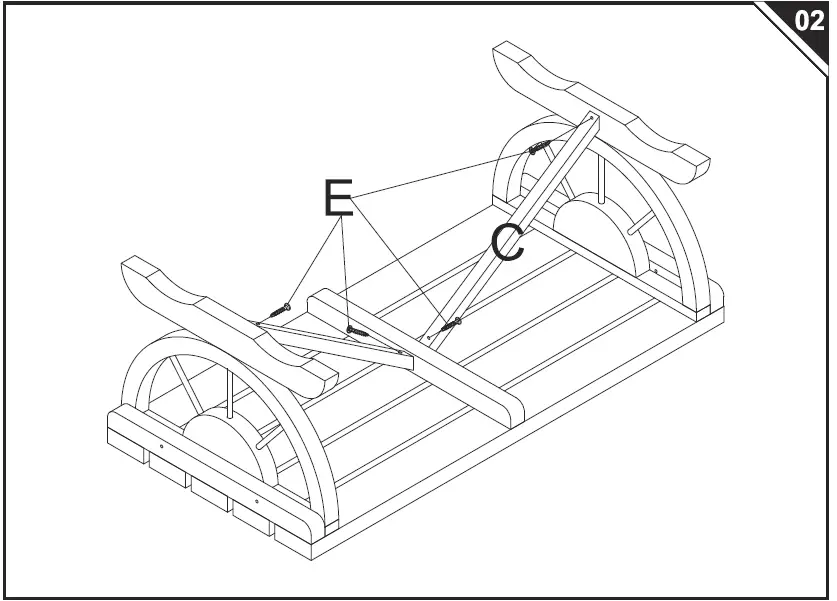 Outsunny-84B-410-Wood-Wheel-Outdoor-Garden-Bench-for-2-People-FIG-4