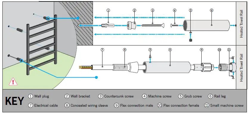 thermorail-SS88M-240Volt-Ladder-Heated-Towel-Rail-fig-2