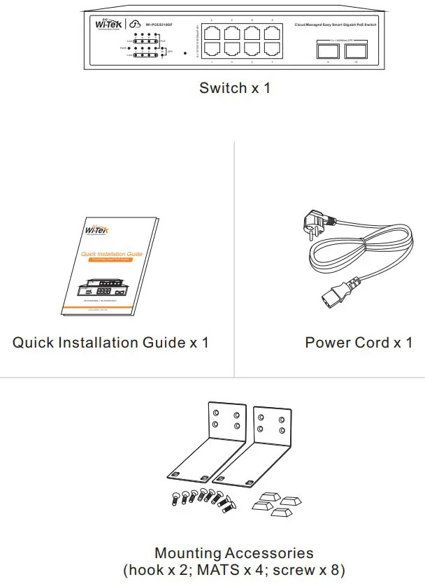 Wireless tek WI PCES306G Cloud Managed Easy Smart Gigabit PoE Switch - Package Contents 2