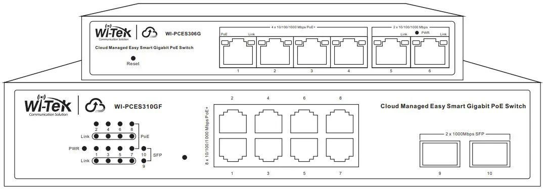 Wireless tek WI PCES306G Cloud Managed Easy Smart Gigabit PoE Switch