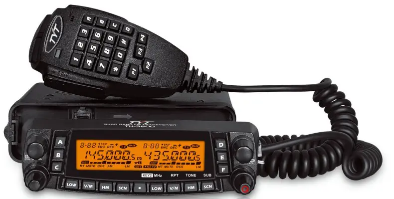 TYT TH-9800 Quad Band 50W Cross Band Mobile Car Ham Radio Black