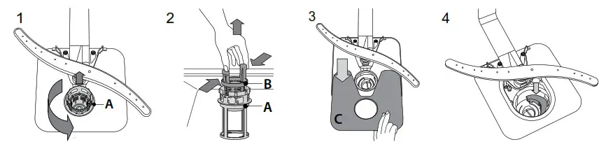 Indesit D2F HK26 Dishwasher - CLEANING THE FILTER ASSEMBLY
