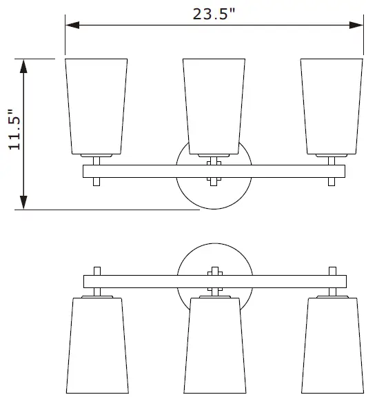 CRYSTORAMA- COL-103-BK- Colton- 3- Light- Black- Wall -Sconce-FIG-1