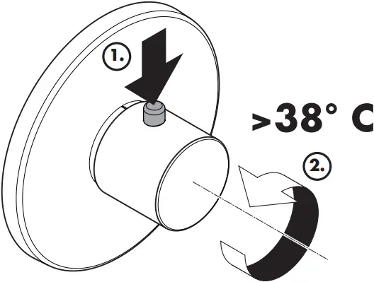 hansgrohe Concealed Highflow Thermostatic Faucet - Operation 1