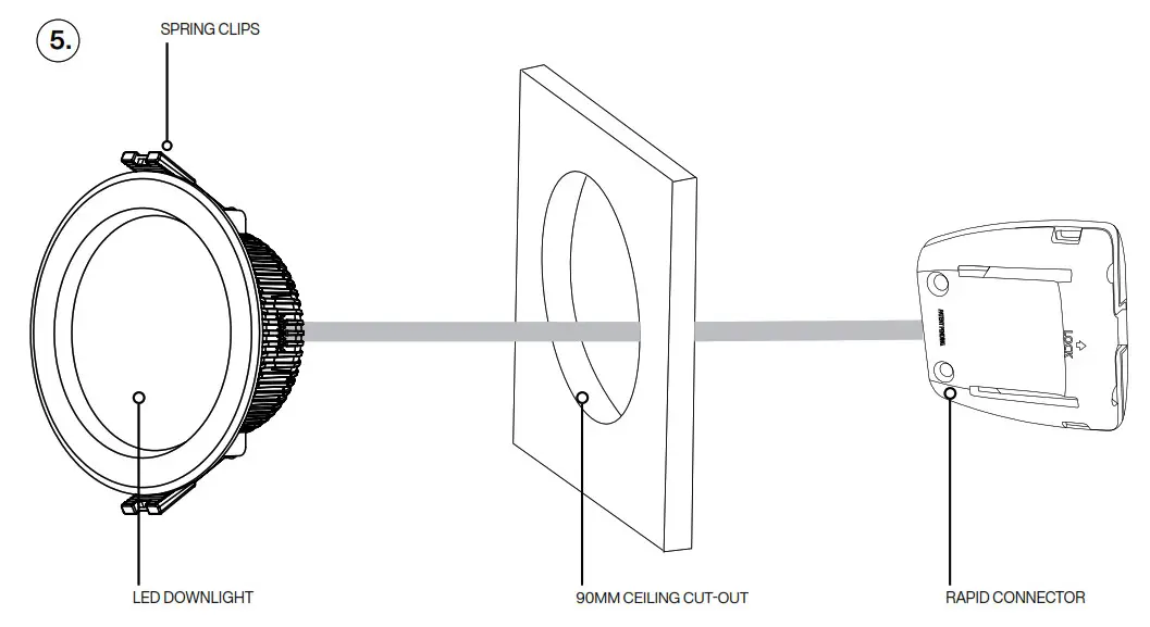 M-ELEC ML-MR8-M-RF 8W Multi LED Downlight - upwards