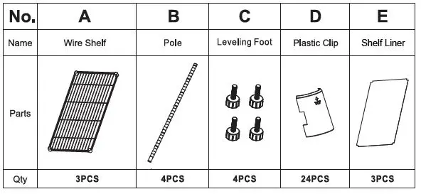 EFINE-RL530C-Chrome-3-Tier-Carbon-Steel-Wire-Garage-Storage-Shelving-Unit-FIG-2