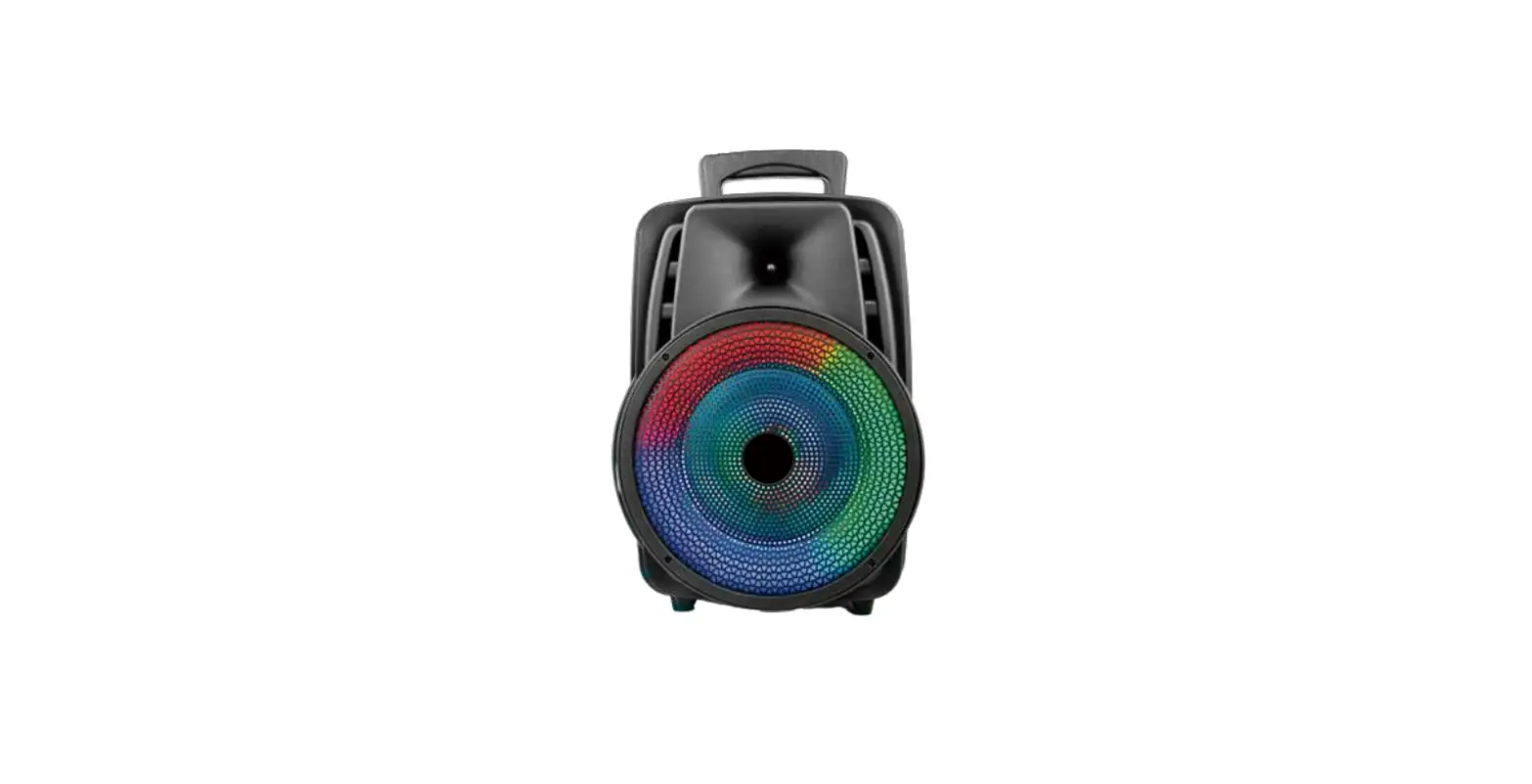 Naxa Eds-8000 Portable 8 Inch Bluetooth Party Speaker With Multi-color Round Running Lights Instruction Manual