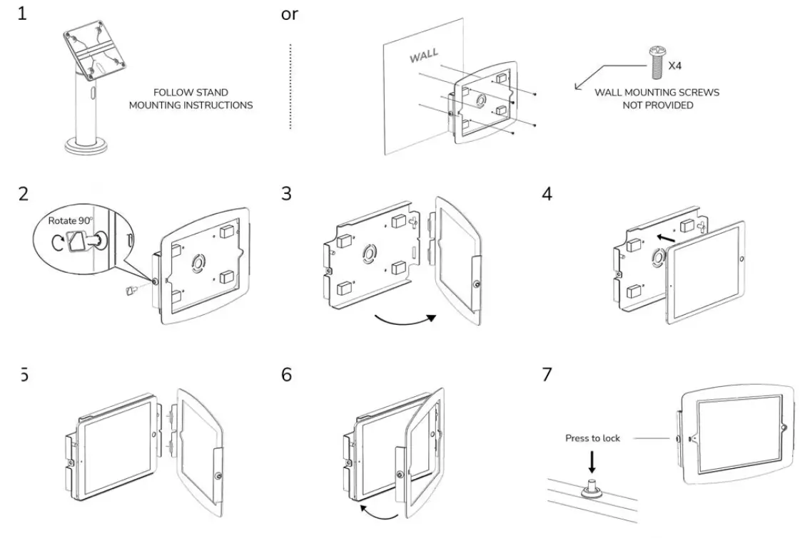 compulocks 140B Tablet Floor Stand - Hardware Kit 1