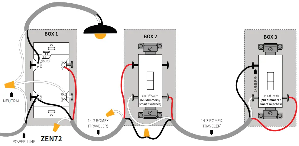 ZEN72 4-WAY INSTALLATION WIRING DIAGRAM