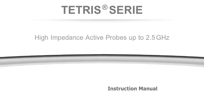PMK Tetris Series High Impedance Active Probes Instruction Manual