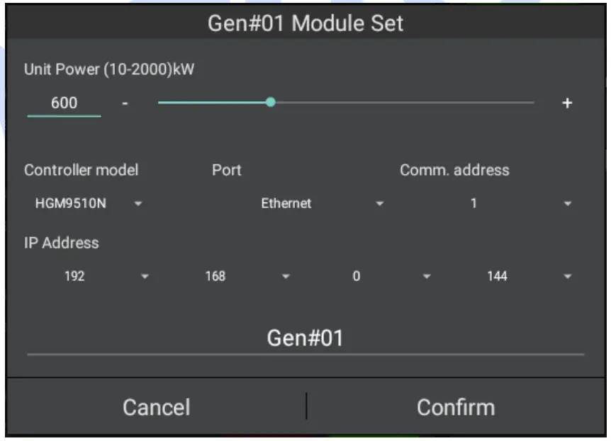 Module Configuration Window