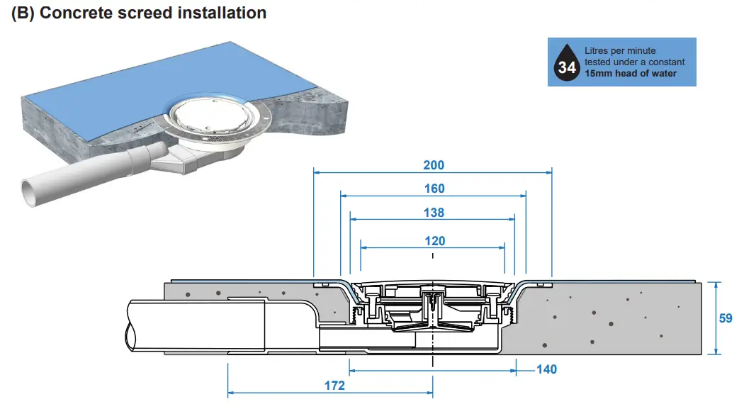 McAlpine VSG52SL-WH Slimline Floor Gully with Non Return Valve - Fig 4