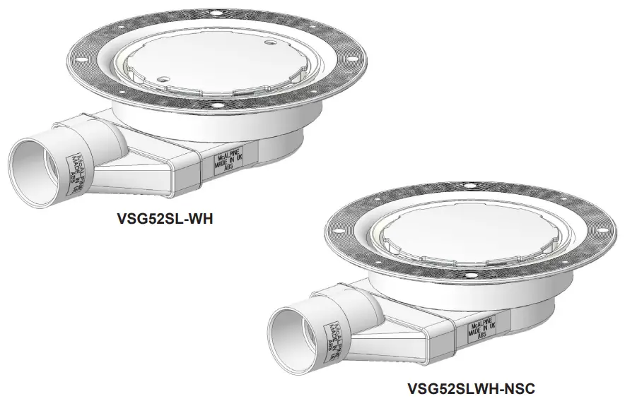 McAlpine VSG52SL-WH Slimline Floor Gully with Non Return Valve