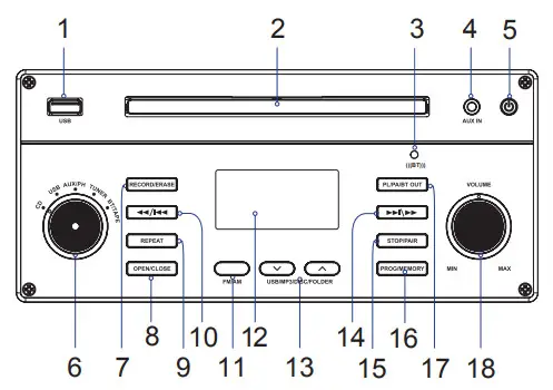 VICTOR VWRP-5000-GR 8-IN-1 Wood Music Center - fig 2