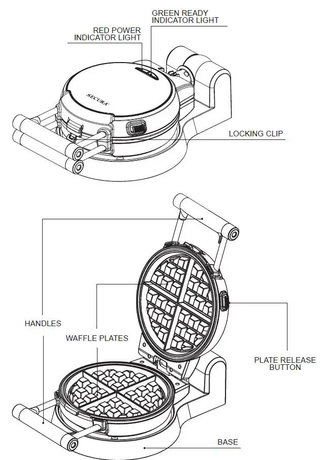 Secura-KS-308-Automatic-Waffle-Maker-fig-1