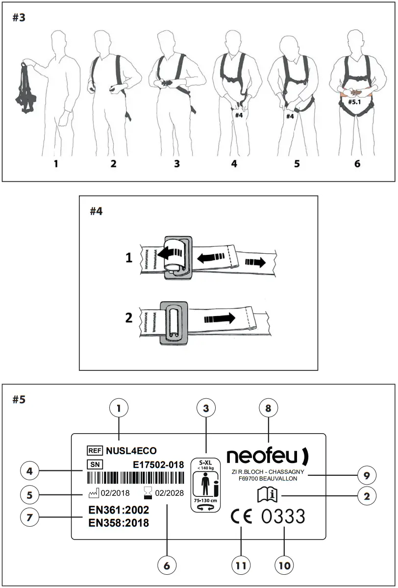 neofeu NUSL1ECO Full Body Harness - Description 2
