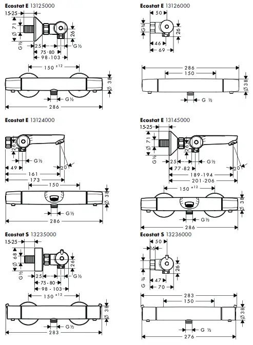 hansgrohe Ecostat Mixers - Figure9